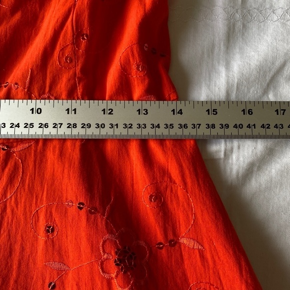 Steppin' Out Women's Orange Sequin Spaghetti Strap‎ Mini/Midi Dress Size 11/12 - Picture 9 of 12